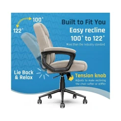 Click365 Transform 1.0 Ergonomic Fabric Swivel Desk Chair, Beige (CCHR10001D)