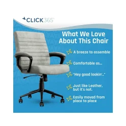 Click365 Transform 3.0 Ergonomic Vegan Leather Swivel Desk Chair, Gray (CCHR10008D)