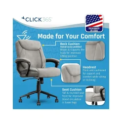 Click365 Transform 1.0 Ergonomic Fabric Swivel Desk Chair, Gray (CCHR10001C)