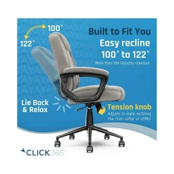 Click365 Transform 1.0 Ergonomic Fabric Swivel Desk Chair, Gray (CCHR10001C)