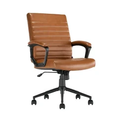 Click365 Transform 3.0 Ergonomic Bonded Leather Swivel Desk Chair, Cognac (CCHR10008A)