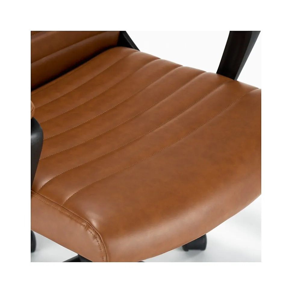 Click365 Transform 3.0 Ergonomic Bonded Leather Swivel Desk Chair, Cognac (CCHR10008A)