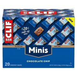 Clif Mini Energy Bars, Chocolate Chip, 1.0 oz., 20/Box (CCC37654)