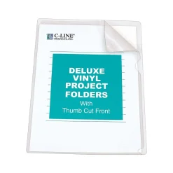 C-Line Deluxe Project Folders, Letter, Transparent, 50/Box (62138)