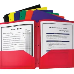 C-Line 3-Hole Punched Two Pocket Portfolio With Three-Hole Punch, Assorted, 36/Box (CLI33930)