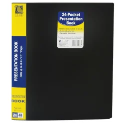C-Line Presentation Book with Sheet Protector, 24 Pockets, Letter, Black (CLI33240)