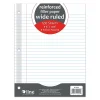 C-Line Reinforced Wide Ruled Filler Paper, 8" x 10.5", 3-Hole Punched, 100 Sheets/Pack, 6/Bundle (CLI21032-6)
