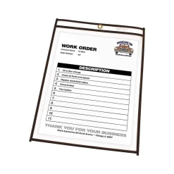 C-Line Vinyl Job Ticket Holders, 9" x 12", Clear with Black Edges25/Box (46912)