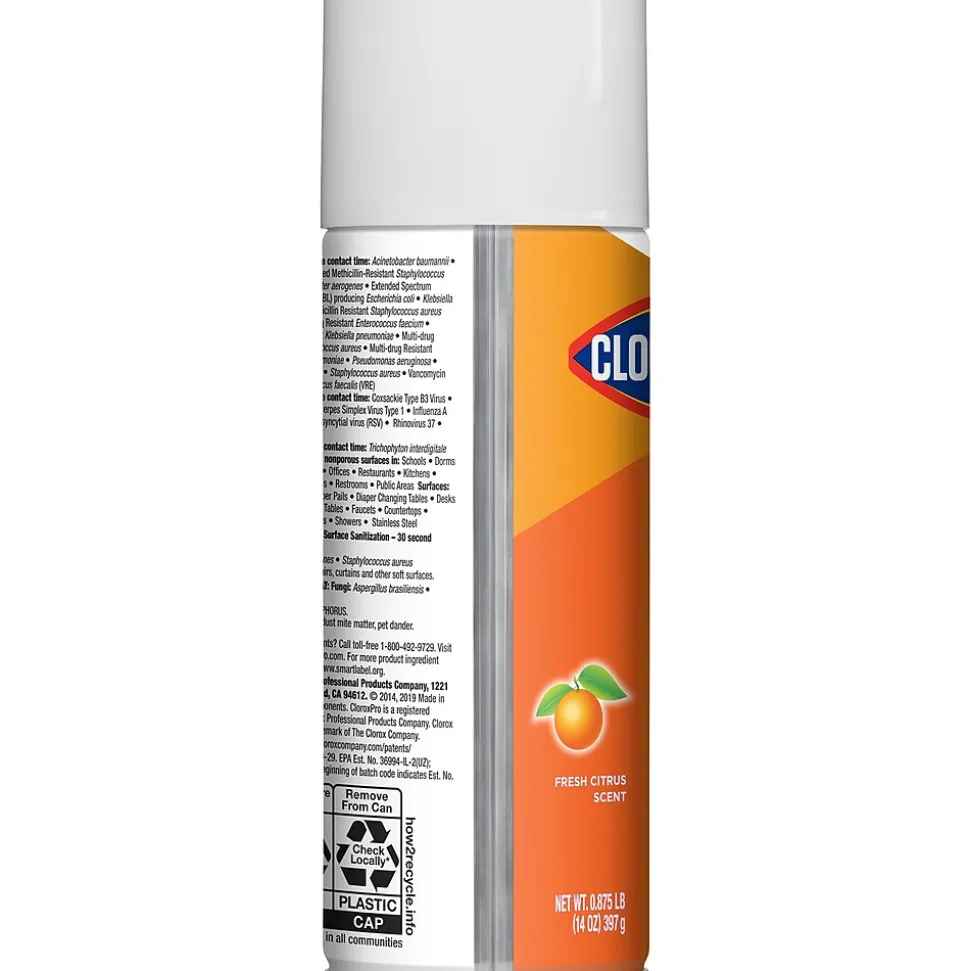 Clorox 4 in One Disinfectant & Sanitizer, Citrus, 14 oz. Can (31043)