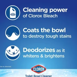 Clorox Disinfecting Toilet Bowl Cleaner with Bleach, Rain Clean Scent, 24 Oz., 2/Pack (00273)