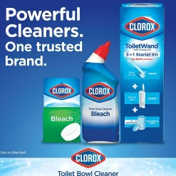 Clorox Disinfecting Toilet Bowl Cleaner with Bleach, Rain Clean Scent, 24 Oz., 2/Pack (00273)