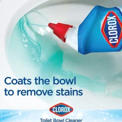 Clorox Disinfecting Toilet Bowl Cleaner with Bleach, Rain Clean Scent, 24 Oz., 2/Pack, 6 Packs/Carton (30924)