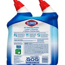 Clorox Disinfecting Toilet Bowl Cleaner with Bleach, Rain Clean Scent, 24 Oz., 2/Pack, 6 Packs/Carton (30924)