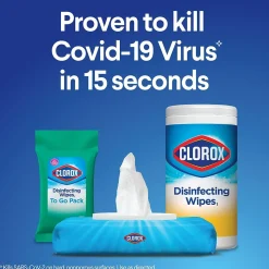 Clorox Disinfecting Wipes On The Go, Bleach Free Travel Wipes, Fresh Scent, 9 Count (01665)
