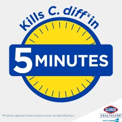 Clorox Healthcare Spore Defense Cleaner Disinfectant, Open System Refill Bottle, 128 Fl Oz, 4/Pack (32409)