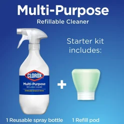 Clorox Multi-Purpose Cleaning Spray System Starter Kit, 1 Spray Bottle and 1 Refill, Crisp Lemon, 1.13 fl. oz. (60160)