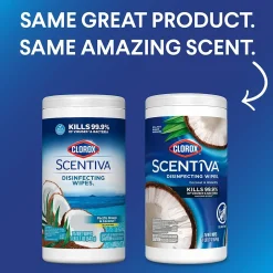 Clorox Scentiva Disinfecting Wipes, Pacific Breeze & Coconut Scent, 75 Wipes/Container (60037)