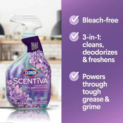 Clorox Scentiva Disinfecting Multi-Surface Cleaner Spray Bottle, Lavender and Jasmine, 32 fl. oz. (31387)