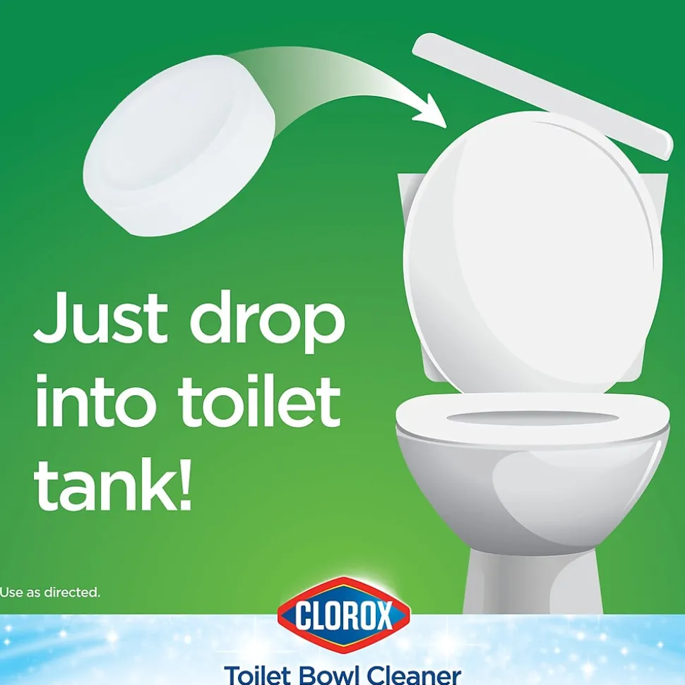 Clorox Ultra Clean Toilet Tablets Bleach, 3.5 oz., 2/Pack, 6 Packs/Carton (30024CT)
