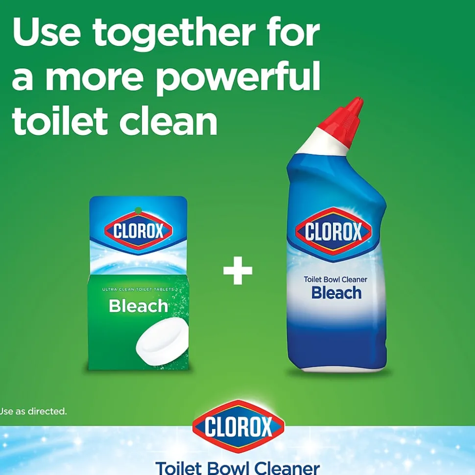 Clorox Ultra Clean Toilet Tablets Bleach, 3.5 oz., 2/Pack, 6 Packs/Carton (30024CT)