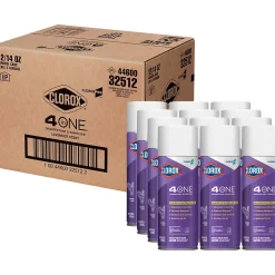CloroxPro Clorox 4 in One Disinfectant & Sanitizer, Lavender, 14 Ounces Each, Pack of 12 (32512)