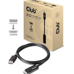 Club3D CAC-1082 6.56 feet DisplayPort 1.4 to HDMI 2.0b HDR, Black