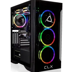 CLX SET TGMSETRTU2B02BM Gaming Desktop Computer, AMD Ryzen 9 7900X, 32GB Memory, 1TB SSD, 4TB HDD