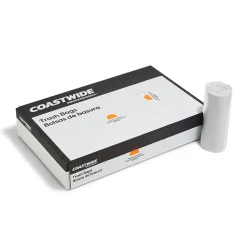Coastwide Professional™ 60 Gallon Trash Bag with 30% PCR, 38" x 58", Low Density, 0.8 mil, Clear, 100 Bags/Box (CW62413)