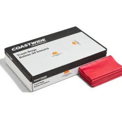 Coastwide Professional™ 30-33 Gallon Biohazard Bags, Low Density, 1.3 Mil, Red, 150 Bags/Box (CW57395)