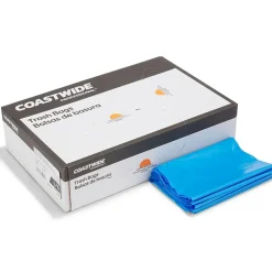 Coastwide Professional™ 40-45 Gallon Biohazard Bag, Low Density, 1.3 mil, Blue, 150 Bags/Box (CW50712)