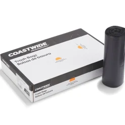 Coastwide Professional™ 50-56 Gallon Trash Bag, 43" x 46", Low Density, 1.5 mil, Black, 100 Bags/Box (CW22341)