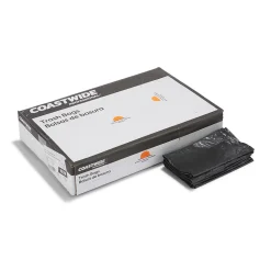 Coastwide Professional™ 30-33 Gallon Trash Bag, 33" x 39", Low Density, 0.6 mil, Black, 250 Bags/Box (CW17966)