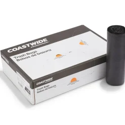 Coastwide Professional™ 40-45 Gallon Trash Bag, 40" x 48", High Density, 22 mic, Black, 150 Bags/Box (CW17713)
