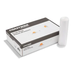 Coastwide Professional™ 40-45 Gallon Trash Bag, 40" x 48", High Density, 16 mic, Natural, 250 Bags/Box (CW18204)