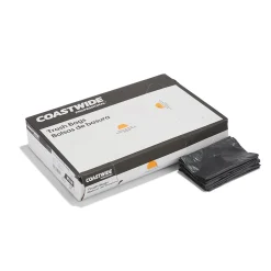 Coastwide Professional™ 20-30 Gallon Trash Bag, 30" x 36", Low Density, 0.45 mil, Black, 250 Bags/Box (CW18182)