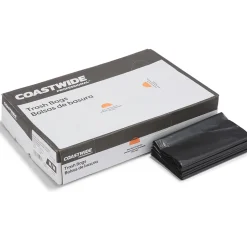 Coastwide Professional™ 30-33 Gallon Trash Bag, 33" x 39", Low Density, 1.35 mil, Black, 150 Bags/Box (CW18206)