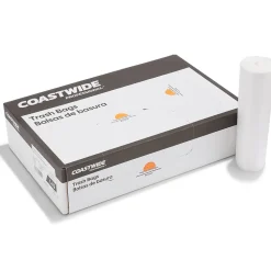 Coastwide Professional™ 55-60 Gallon Trash Bag, 38" x 60", High Density, 22 mic, Natural, 150 Bags/Box (CW19249)