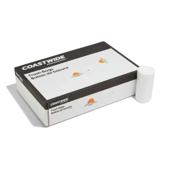 Coastwide Professional™ 12-16 Gallon Trash Bag, 24" x 33", High Density, 8 mic, Natural, 1000 Bags/Box (CW19243)