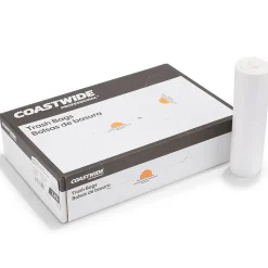 Coastwide Professional™ 55-60 Gallon Trash Bag, 38" x 58", Low Density, 1.5 mil, Clear, 100 Bags/Box (CW57404)