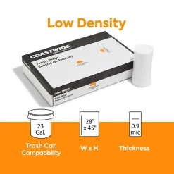 Coastwide Professional™ AccuFit 23 Gallon Trash Bag, 28" x 45", Low Density, 0.9 mil, Clear, 200 Bags/Box (CW22933)