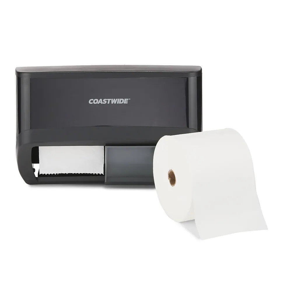 Coastwide Professional™ J-Series Duo Bath Tissue Dispenser, Black (CWJ2BT-B)