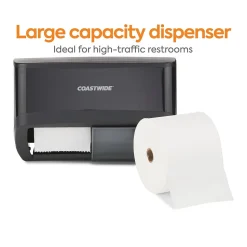 Coastwide Professional™ J-Series Duo Bath Tissue Dispenser, Black (CWJ2BT-B)