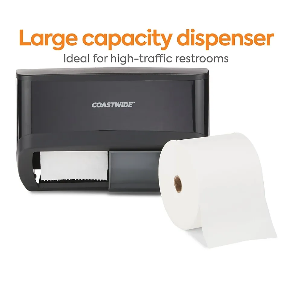 Coastwide Professional™ J-Series Duo Bath Tissue Dispenser, Black (CWJ2BT-B)