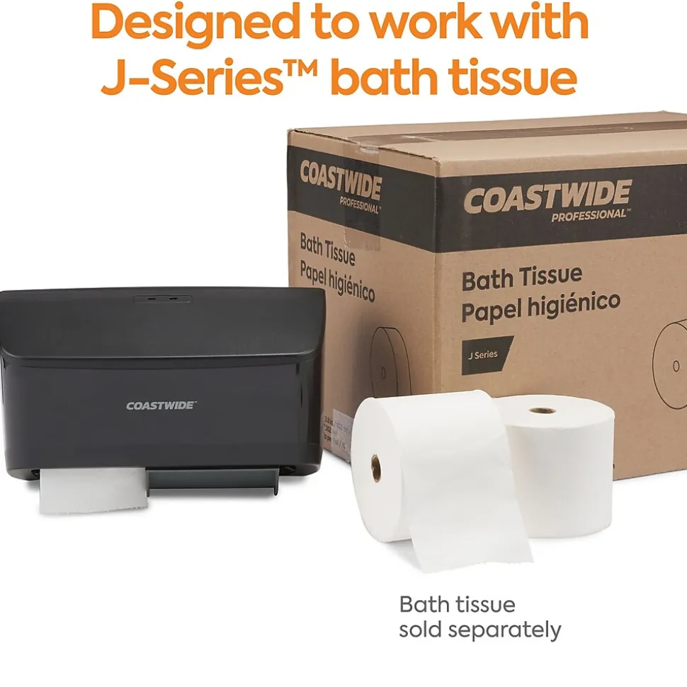 Coastwide Professional™ J-Series Duo Bath Tissue Dispenser, Black (CWJ2BT-B)