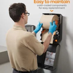 Coastwide Professional J-Series Automatic Hardwound Paper Towel Dispenser, Black/Metallic (CWJAHT-S-CC)