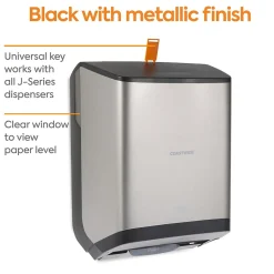 Coastwide Professional J-Series Automatic Hardwound Paper Towel Dispenser, Black/Metallic (CWJAHT-S-CC)