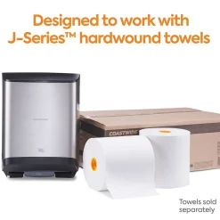 Coastwide Professional J-Series Automatic Hardwound Paper Towel Dispenser, Black/Metallic (CWJAHT-S-CC)