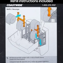 Coastwide Professional™ J-Series Quad Bath Tissue Dispenser, Black/Metallic (CWJ4BT-S)