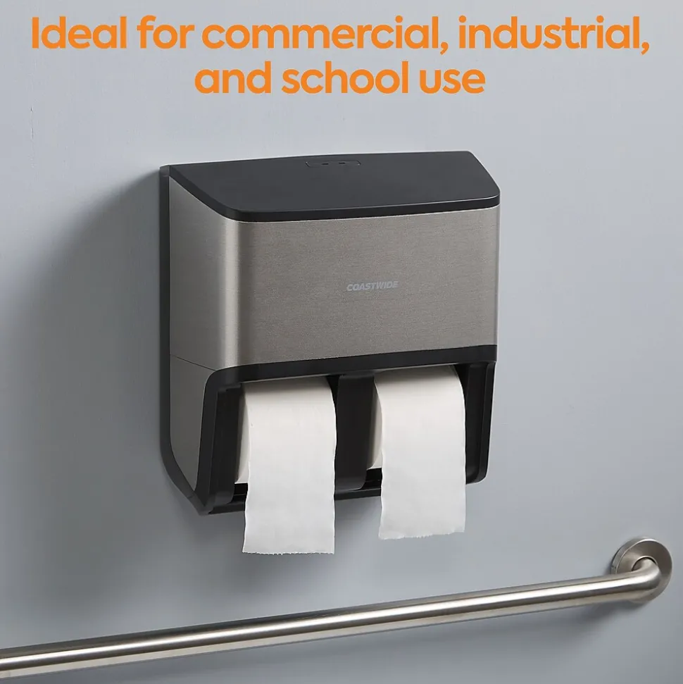 Coastwide Professional™ J-Series Quad Bath Tissue Dispenser, Black/Metallic (CWJ4BT-S)