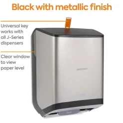 Coastwide Professional J-Series Manual Hardwound Paper Towel Dispenser, Black/Metallic (CWJMHT-S-CC)